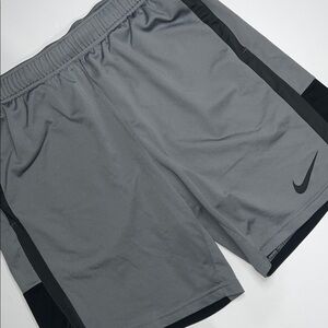 Nike Men's Gray and Black Athletic Shorts